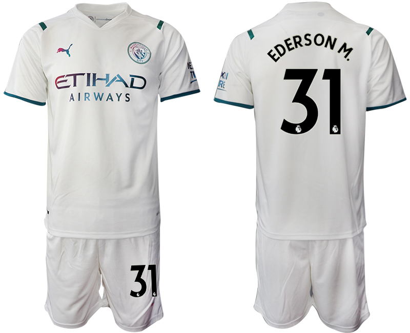 Men 2021-2022 Club Manchester City away White #31 Soccer Jersey->manchester city jersey->Soccer Club Jersey